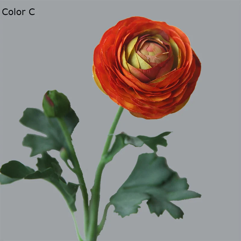 Silk artificial buttercup flower heads for wedding decoration - vue 5 sur 10