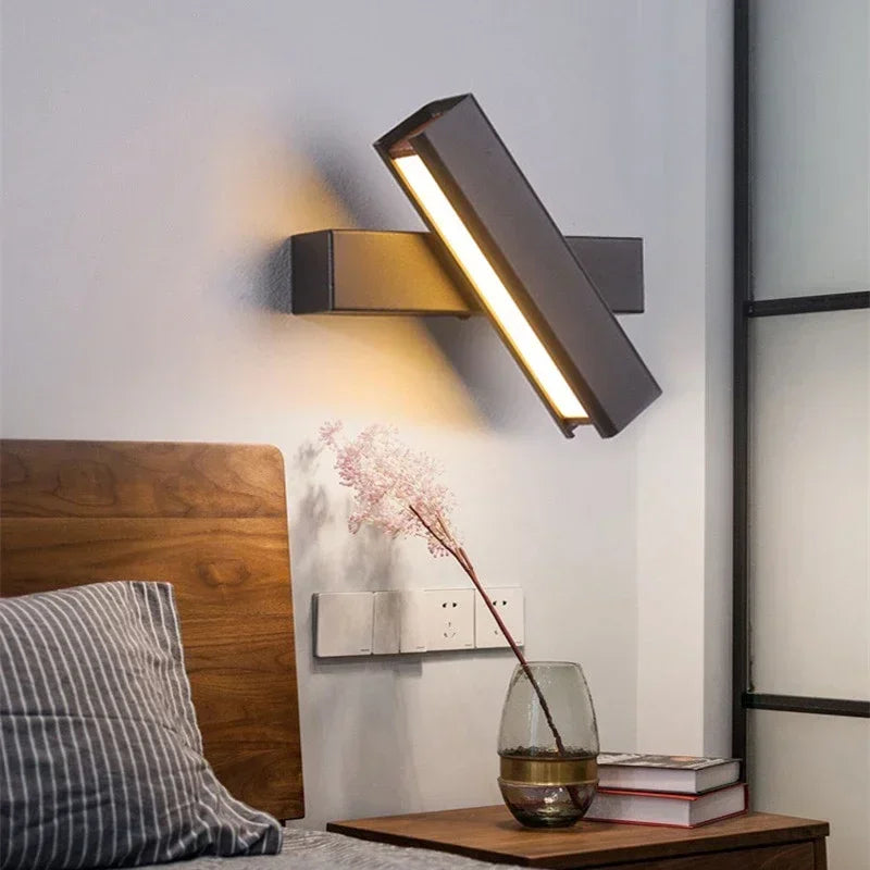 Modern rotatable LED wall light for indoor decoration