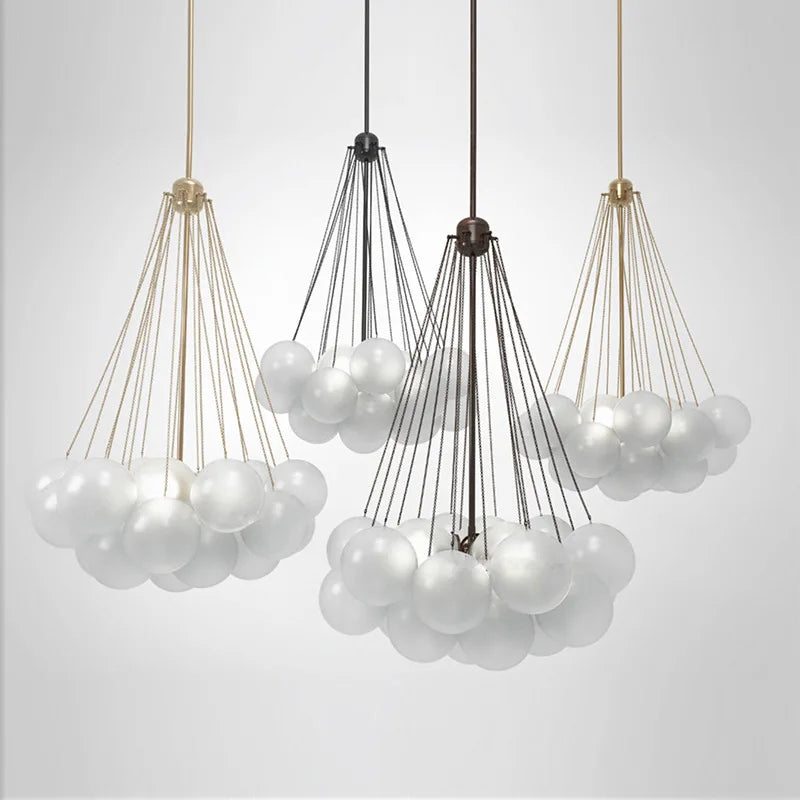Nordic glass pendant light for luxury interior decor - vue 4 sur 10