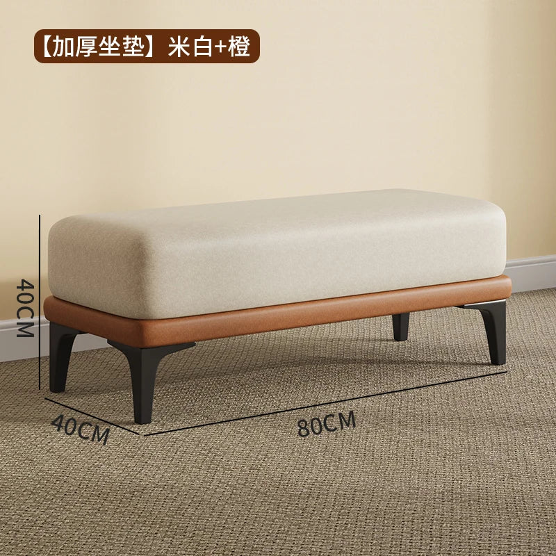 Nordic modern velvet stool unique and space-saving pouf - vue 18 sur 24
