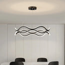 Nordic designer wave line chandelier with main light