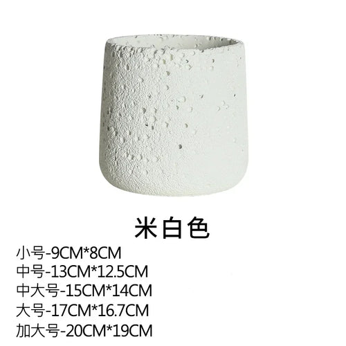 Nordic style cement flower pot with decorative tray - vue 15 sur 19