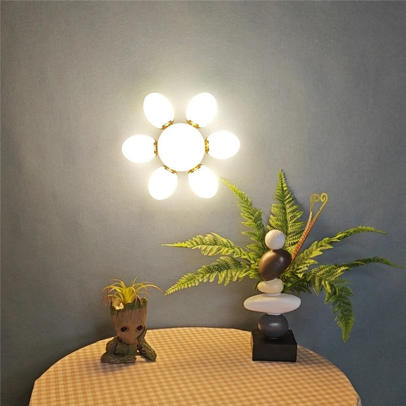 plafonnier moderne en verre pour éclairage décoratif intérieur - vue 4 sur 7