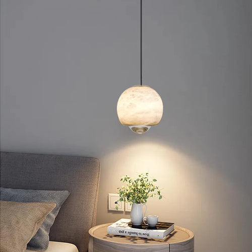 Nordic marble LED pendant light for kitchen island - vue 3 sur 7