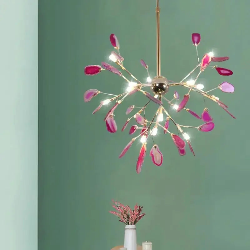 Elegant postmodern agate firefly chandelier - vue 4 sur 14