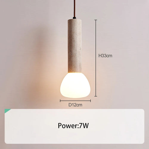Cream style LED pendant light for living room and bedside - vue 6 sur 6