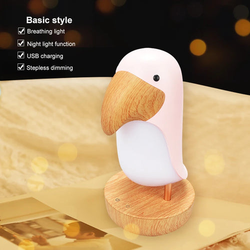 Toucan bird USB rechargeable night light Bluetooth table lamp for children's bedroom and Christmas decor - vue 9 sur 10