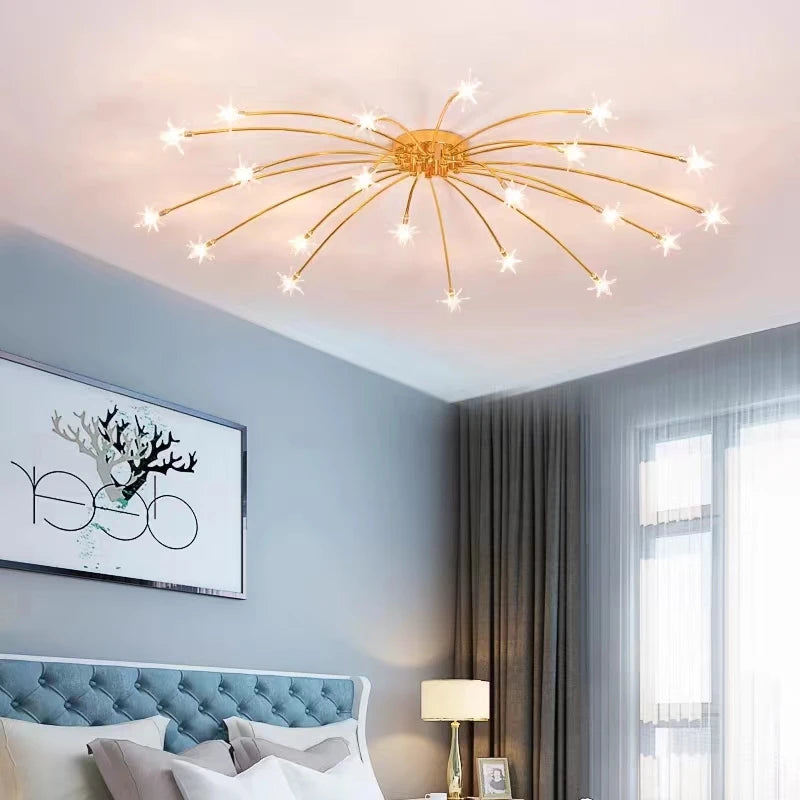 Modern Nordic creative LED ceiling light with starry sky effect for home decoration - vue 6 sur 18