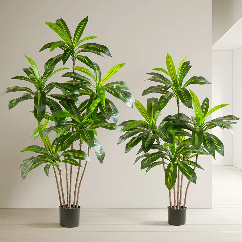 Artificial potted tree green interior decor Brazilian wood