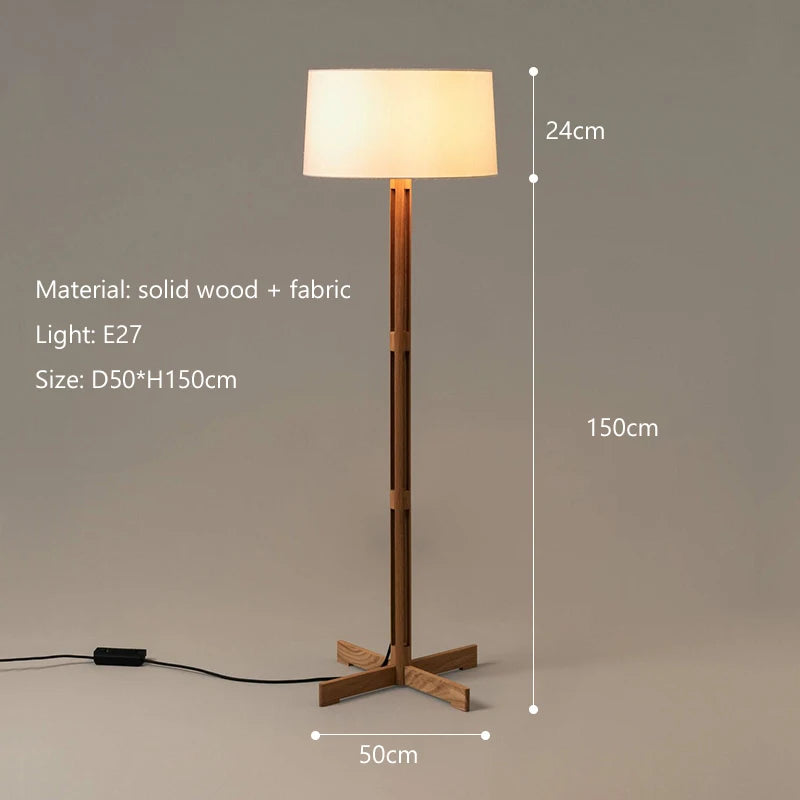 Retro wooden floor lamp for Japanese-inspired interior decor