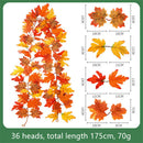 Decorative artificial silk maple leaf garland for garden