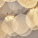 Modern round LED ceiling light in stainless steel and glass