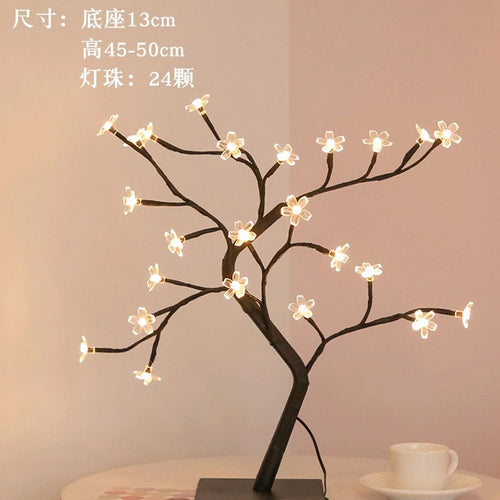 Nordic crystal LED cherry blossom table lamp night light - vue 11 sur 19