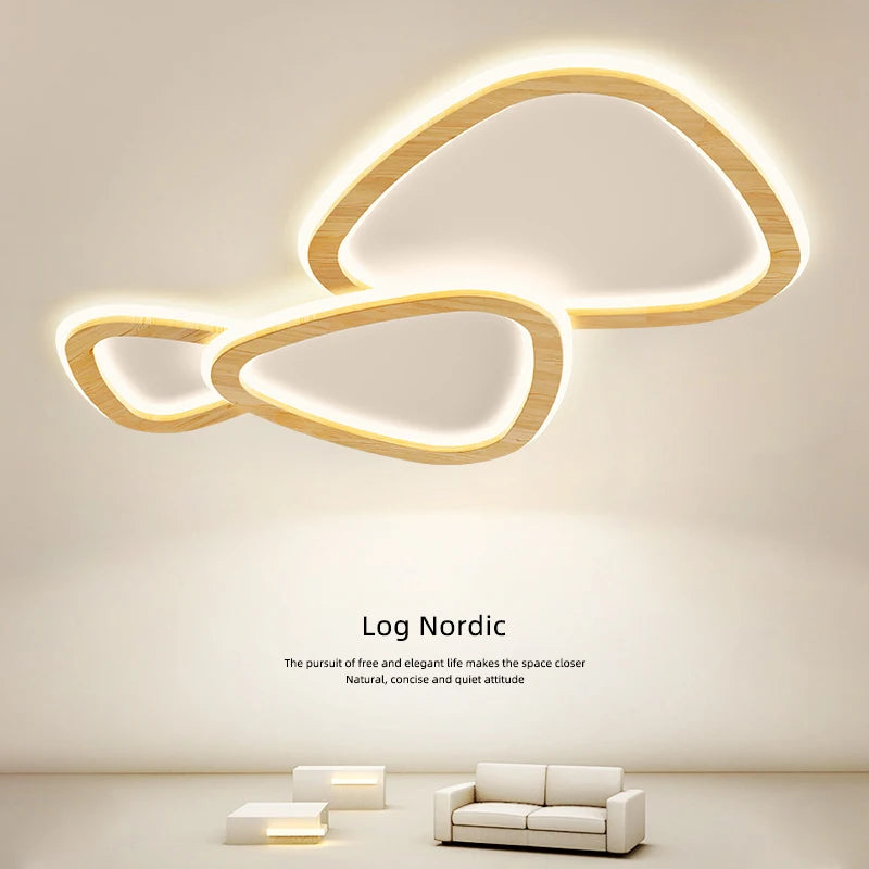 Modern wooden chandelier for a creative minimalist mood