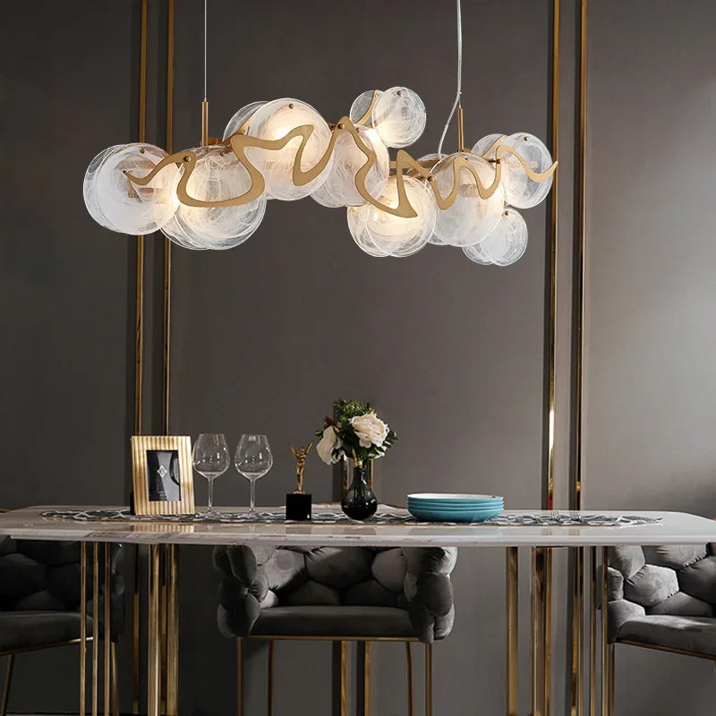 Luxury LED chandelier for elegant glass interior decoration