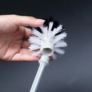 Toilet brush with holder and soft bristles for quick cleaning