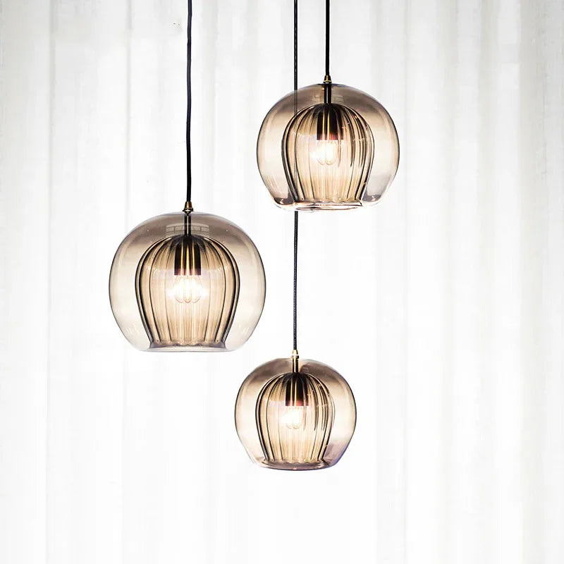 Modern nordic glass pendant light for interior decoration - vue 4 sur 15
