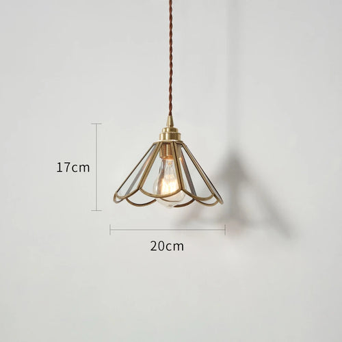 Nordic glass LED pendant light with gold body - vue 4 sur 20