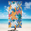 Microfibre beach towel with floral patterns quick dry