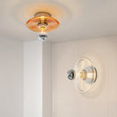 Nordic round glass LED wall light with water ripple effect