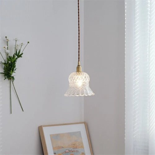 Antique brass and glass chandelier for home decor - vue 5 sur 8