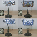 Nordic retro table lamp with stained glass, baroque Mediterranean decor