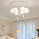 Design 3d led moon round ball chandelier for indoor suspension