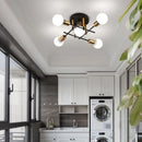 Nordic designer ceiling light with multiple heads – creative modern bean shape
