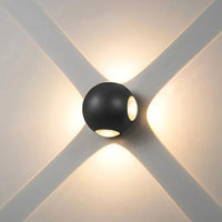 Hemisphere four-way up and down LED wall light 4W for bedside, hallway, home, balcony or garden