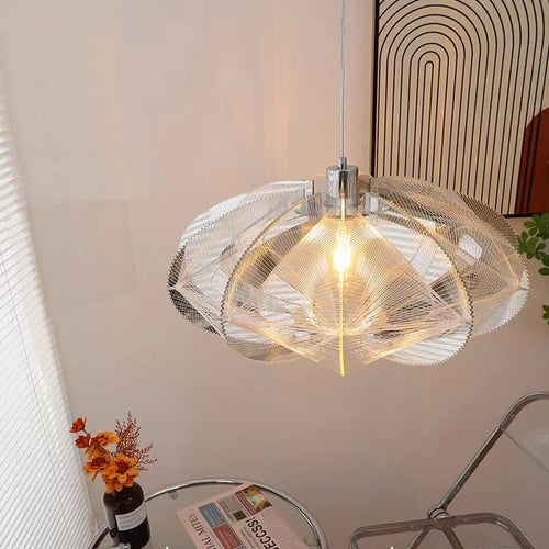 Minimalist postmodern pendant light with elegant geometric patterns