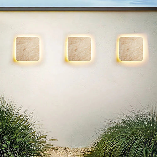 Yellowstone natural stone IP65 waterproof LED square wall light for villa entrance, corridor, restaurant, decorative indoor outdoor lighting - vue 4 sur 7