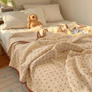 Lightweight cotton crepe throw with children's pattern, modern style