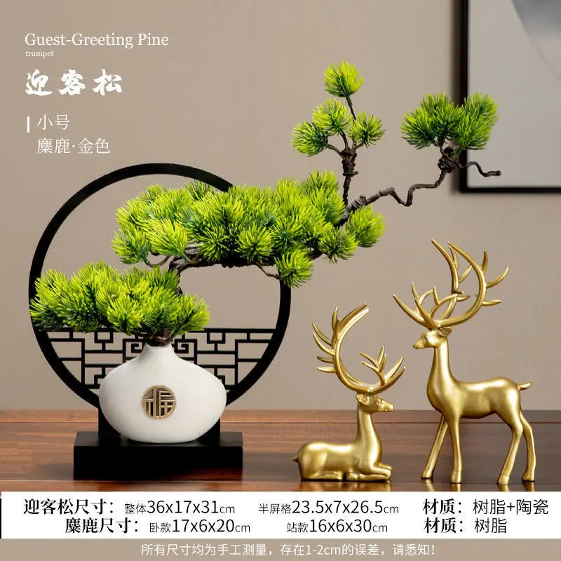 Pine bonsai table ornament for modern decor - vue 8 sur 8