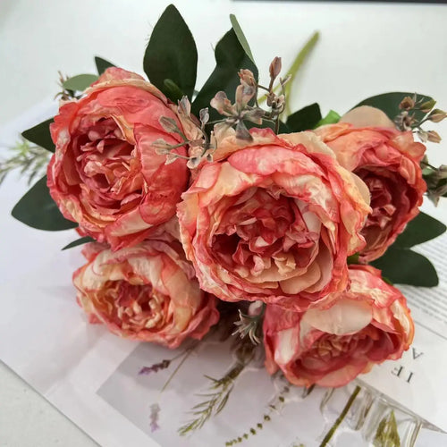 Artificial peony bouquet for weddings and home decor - vue 8 sur 13