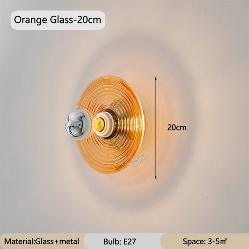 Wavy glass wall light for hallway, entrance and staircase