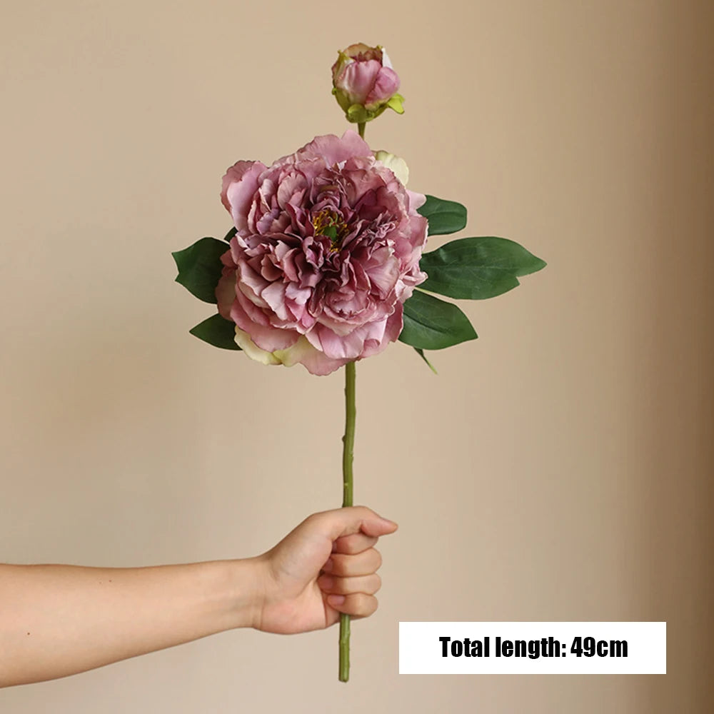 Silk artificial peony bouquet for weddings and home decor - vue 10 sur 21