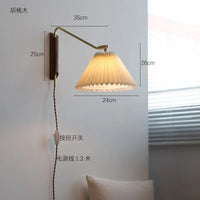 Copper wall lamp with switch and rotating LED light