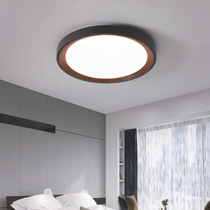 Modern walnut ceiling light for master bedroom - vue 6 sur 12