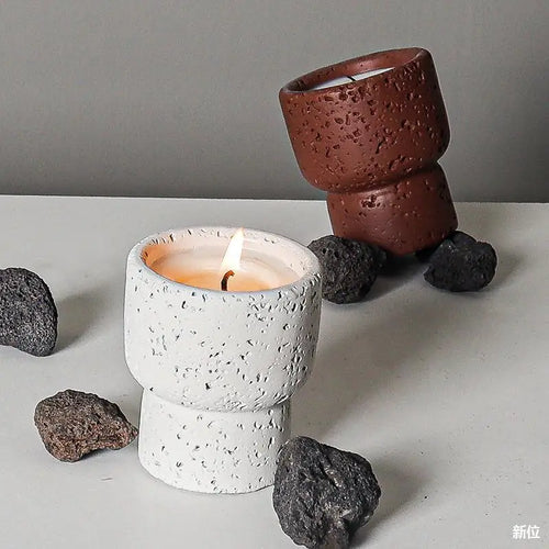 Nordic cement aromatherapy candle for home decor - vue 2 sur 10