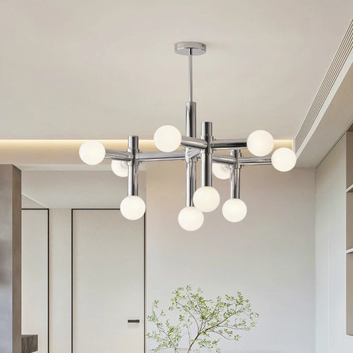 Artistic design chrome chandelier for indoor lighting - vue 5 sur 7