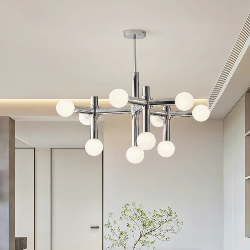 Artistic design chrome chandelier for indoor lighting - vue 4 sur 7