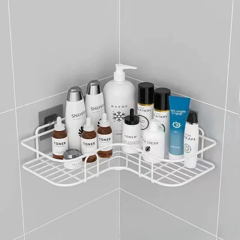 wall-mounted storage shelf for cosmetics and shampoo - vue 8 sur 10