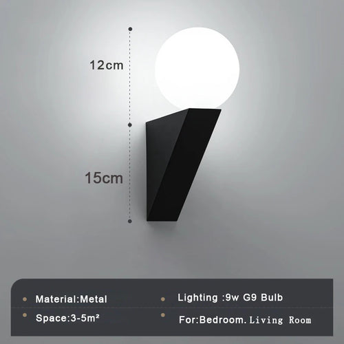 Modern glass indoor wall light with LED lighting - vue 7 sur 8