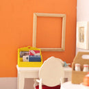 Miniature wooden photo frame for dollhouse decoration
