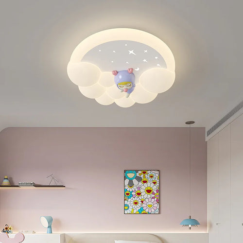 modern LED ceiling light with clouds and bubbles for children's bedrooms - vue 6 sur 10