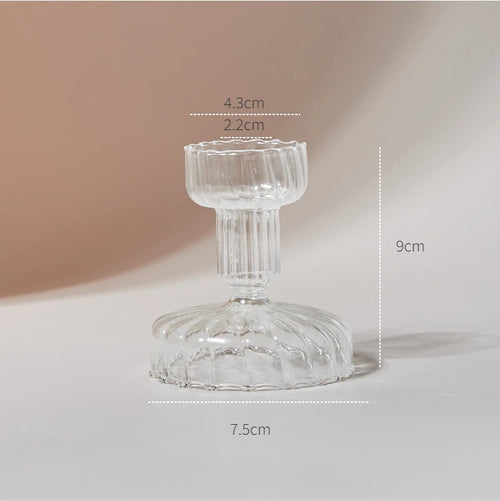 Clear glass candleholder modern nordic home decor - vue 27 sur 31