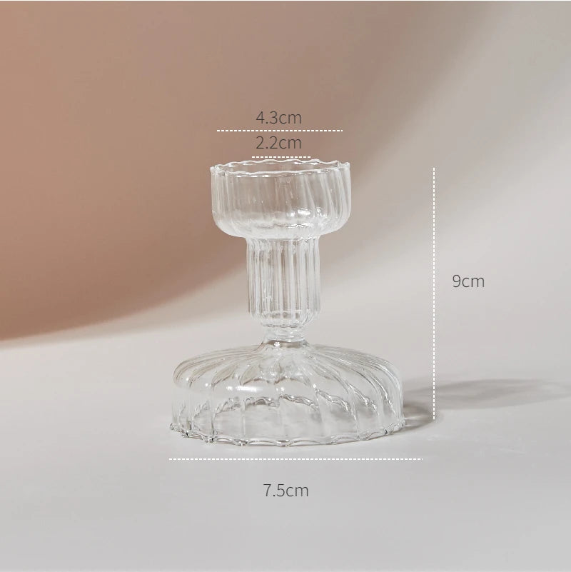 Clear glass candleholder modern nordic home decor - vue 26 sur 31