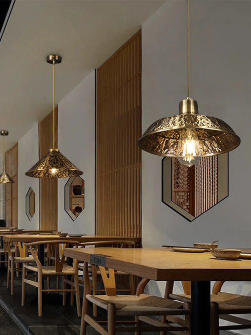 Chinese decorative copper chandelier for a zen atmosphere - vue 5 sur 14