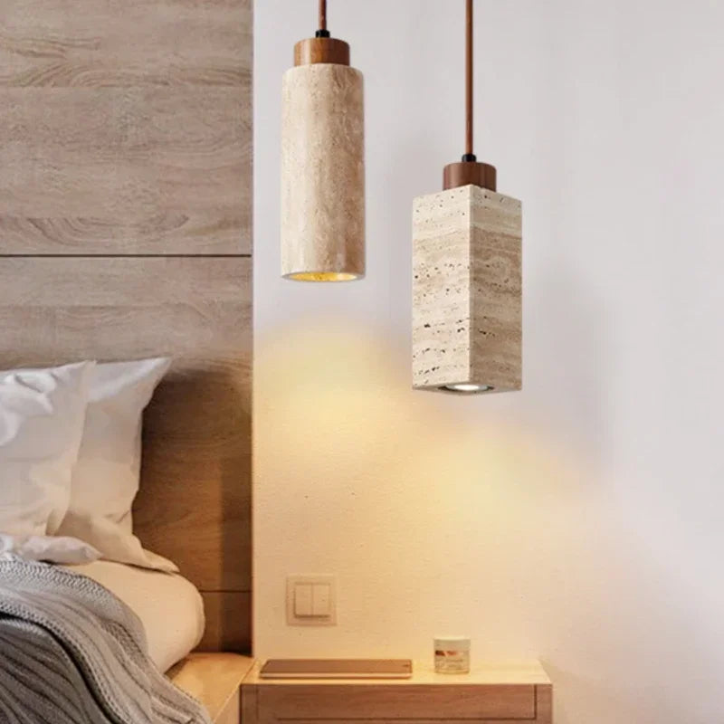 Luminous stone pendant light for modern interior decor