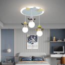 Cartoon animal chandelier with cloud night lights for children